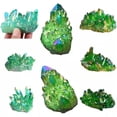 thumbnail image 2 of VIVIDELLE Natural Aura Quartz Crystal Titanium Bismuth Cluster VUG Rock Specimen Healing-Green-10Pcs-120g, 2 of 3