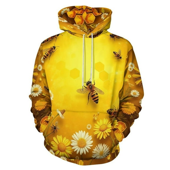 Bees Golden Flowers Men's Women New Sweatshirt Hoodie Men's Plus Size Sweatshirt Hooded Sweatshirt 3d Printed Street Men's Cloth