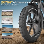 Tamobyke S20 1500W Electric Bike for Adults,48V 15.6AH 30MPH Ebike,20 Fat Tire E-Mountain Bike with Full Suspension,UL2849