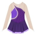thumbnail image 6 of YONGHS Kids Girls Ice Figure Skating Dress Mesh Long Sleeves Tutu Skirted Leotard, 6 of 7