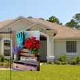 thumbnail image 2 of JOOCAR Linen Garden Flag with Faith and Family Sign, Lavender and Red Flowers for Spring Summer Home Outdoor Garden Yard Door Decor 12x18 inch, 2 of 5