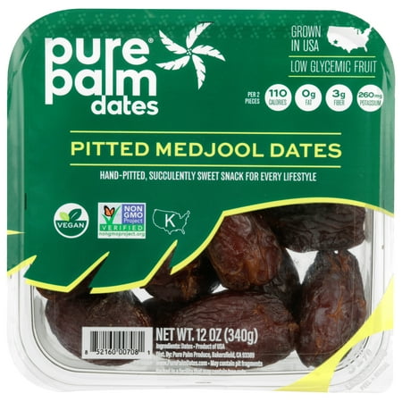 Pure Palm "Pit Free" Medjool Dates, 12 oz