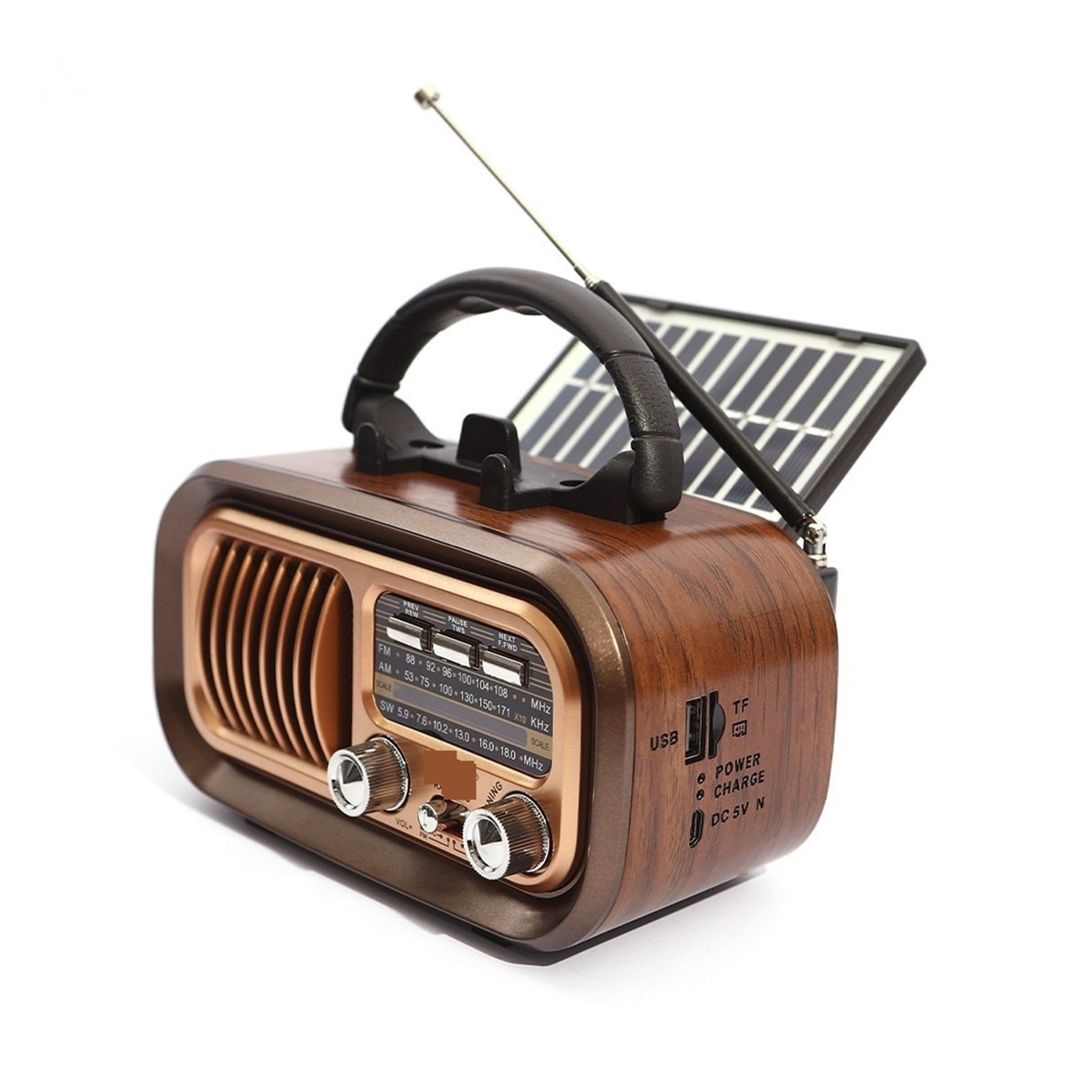 Retro Solar-Powered Portable Multi-Function Radio RX-BT628S With Three Frequency Bands For Outdoor And Emergency Use ,Listen Anytime, Anywhere