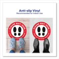 thumbnail image 6 of "Social Distancing Floor Decals, 10.5"" Dia, Please Wait Here, Red/white Face, Black Graphics, 5/pack | Bundle of 5 Packs", 6 of 7