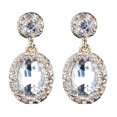 thumbnail image 1 of Pendientes colgantes ovalados de lujo con brillantes y coloridos diamantes de imitación, adornos de joyería nupcial para dama Blanco, 1 of 6