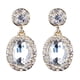 thumbnail image 1 of Pendientes colgantes ovalados de lujo con purpurina y diamantes de imitación para bodas, fiestas, graduaciones, joyas elegantes. Blanco, 1 of 6