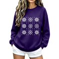 thumbnail image 3 of Jsaierl Merry Christmas Sweatshirts Womens Funny Snowflake Graphic Sweatshirt Ladies Soft Pullover Round Neck Holiday Long Sleeve Tops S-2XL, 3 of 6
