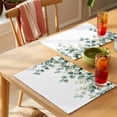 thumbnail image 4 of Sage Green Eucalyptus Leaves Placemats Set of 6 Watercolor Botanical Floral Place Mats Indoor Wipeable Table Mats Washable Cloth Dining Table Placemats for Kitchen Holiday Party Home Decor 13x19 Inch, 4 of 9