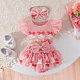 thumbnail image 2 of Wxirdiow Girls' Clothing Sets Toddler Baby Girl Outfit Floral Ruffle Tulle Romper Tutu Dress Headband Summer Clothes Pink Size,0-3 Months, 2 of 7