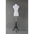 thumbnail image 2 of White Female Mannequin Dress & Slacks Form + Tripod Base Black 35"Chest 24"Waist 33"Hips (S) Made by OM, 2 of 4