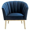thumbnail image 3 of ACME Colla Velvet Upholstery Accent Chair in Midnight Blue and Gold, 3 of 7