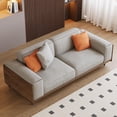 thumbnail image 5 of NessCarsti 64.56" Mid-Century Modern 2-Seater Fabric Sofa Couch with Sturdy Solid Wood Frame & High-Density Rebound Foam, Upholstered Futon-Style Furniture for Living Room, Apartment, Office, Gray, 5 of 6