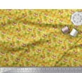 thumbnail image 3 of Soimoi Polyester Crepe Fabric Leaves & Fox Face Cartoon Printed Fabric 1 Yard 42 Inch Wide, 3 of 3