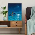 thumbnail image 5 of Qisvanset Yacht Nautical Ocean Night Canvas Print 15.75x11.81 Inches, 5 of 8