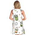 thumbnail image 2 of PAYOHTO Women's Sleeveless Dress Cute Bubble Tea Animals Cups Summer Dress Casual Floral Print Round Neck A Line Beach Short Sundress​ with Pockets​, 2 of 8