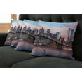 thumbnail image 5 of Ambesonne City Throw Pillow Cover 4 Pack, Sunrise in Brooklyn Bridge, 18", Blue, 5 of 5