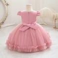 thumbnail image 4 of CPNG Toddler Baby Girls Birthday Party Dress Cap Sleeve Flower Girl Wedding Shiny Butterfly Pageant Formal Ball Dress(Pink,4-5 Years), 4 of 7