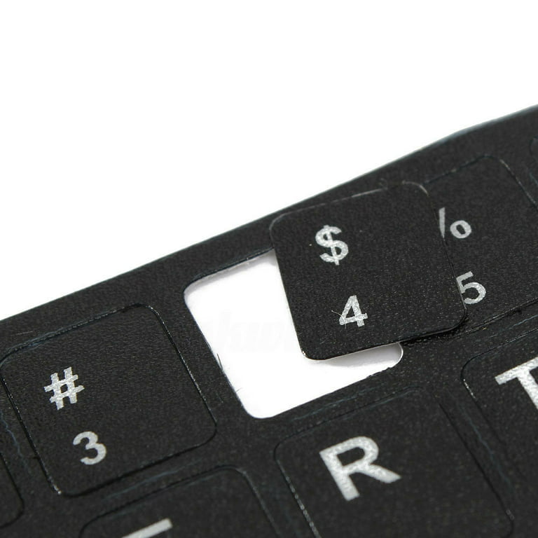 English Russian Letters Keyboard Stickers Black Full Version Key