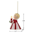 thumbnail image 2 of Mr. Christmas Set of 2 Vintage Christmas Kid Ornament - Candy Cane and Tree Girl, 2 of 4