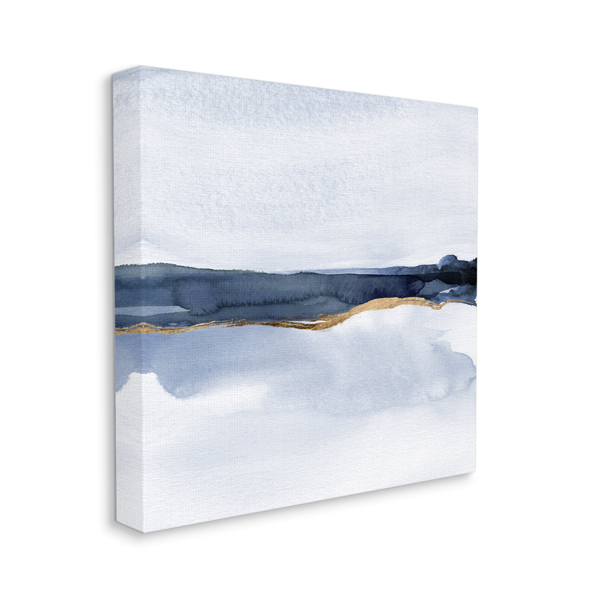Stupell Industries Soothing Blue Landscape Painting Abstract Glam Lines Painting Gallery Wrapped Canvas Print Wall Art, Design by Jacob Green