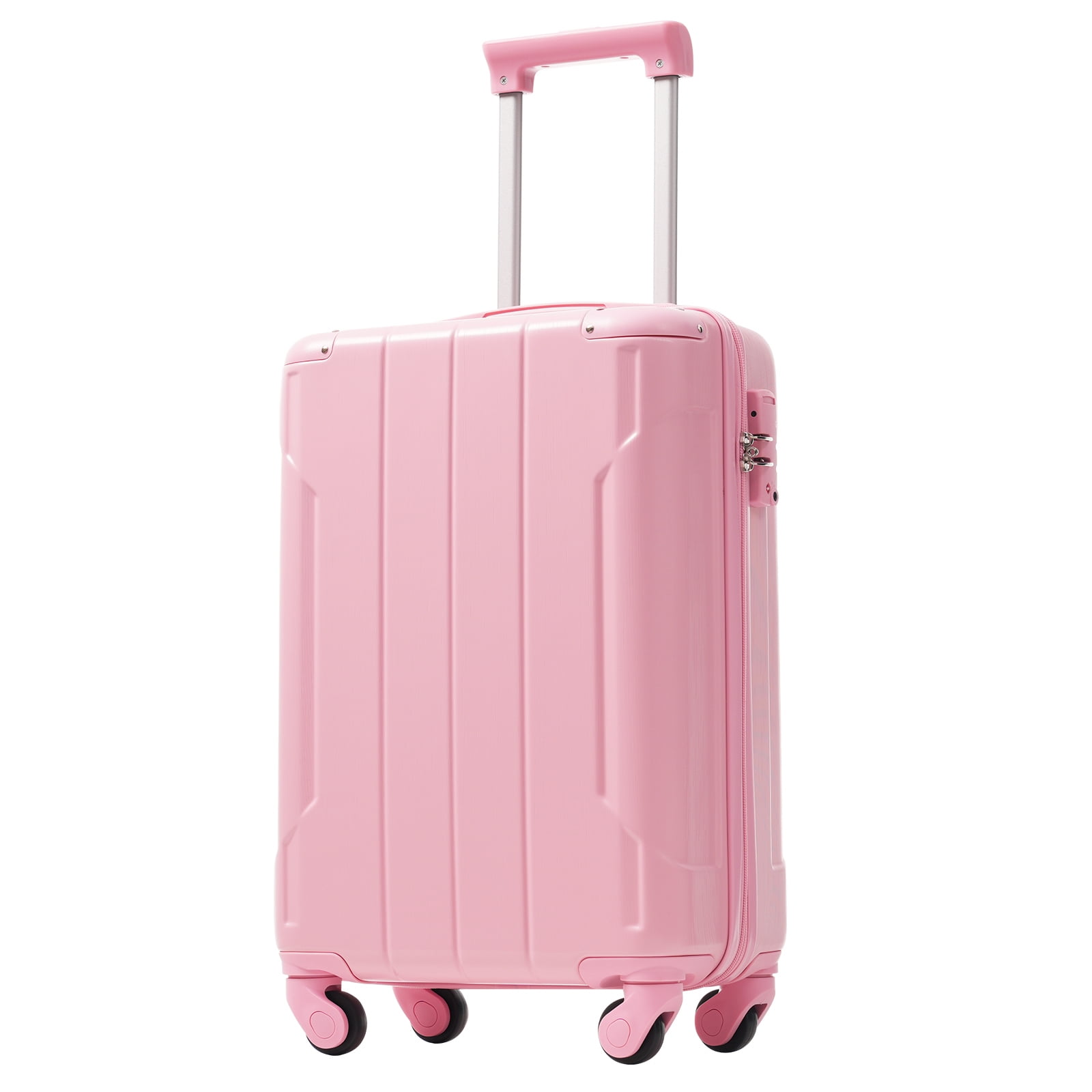 EUROCO 20" Hardshell Carry-On Luggage, ABS Lightweight Durable Suitcase with TSA Lock and Double Spinner Wheels for Travel,Pink