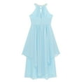 thumbnail image 5 of YONGHS Halter Chiffon Flower Girl Dress Junior Wedding Party Bridesmaid Ball Prom Maxi Gown Light Blue 12, 5 of 6