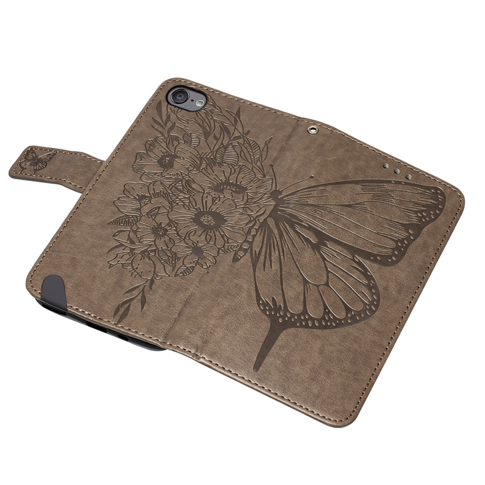 iPod Touch 7 Case,iPod Touch 6 Case, Embossed Butterfly PU