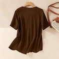 thumbnail image 7 of Yutgune Women's Cotton Linen Crew Neck Embroidered Top Short Sleeve Floral Casual Blouse Summer Vacation Shirt , S-2xl, 7 of 7