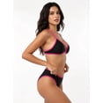 thumbnail image 2 of Cadmus 2 Piece Colorblock Push Up Bikini Set V Neck Bikini Tops & Cheeky Basic Bathing Swimsuit Swim Briefs, 2 of 5