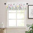 thumbnail image 3 of Botanical Window Valance Curtains Meadow Plants Flower Leaves Spring Watercolor Floral Vintage Window Treatment for Kitchen Bathroom Bedroom Butterflies Rod Pocket Short Curtain 1 Panel, 54x18 in, 3 of 7