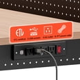 thumbnail image 5 of AHB 48" Adjustable Heavy Duty Wood Workbench, 2000 lbs Capacity, Garage Work Table with Metal Pegboard, Under Shelf, Power Outlet and Wheels, 5 of 8