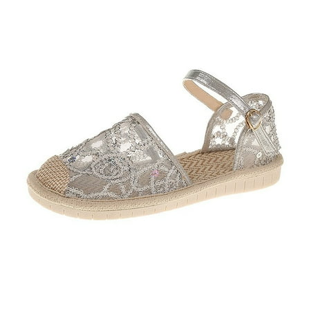 

Women Summer Solid Outside Casual Buckle Strap Flat Sandals Shoes
