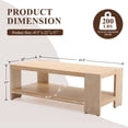 thumbnail image 3 of Dayalane 47" Modern Farmhouse Style Coffee Table, 2-Tier Storage Rectangular Center Table with Solid Pine Wood Legs, Thick Wooden Design Rectangular Living Room Table for Living Room Office, Natural, 3 of 11