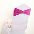 thumbnail image 2 of BalsaCircle 5 Fuchsia Metallic Spandex Chair Sashes Silver Round Buckles Party Ceremony, 2 of 8