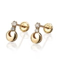 thumbnail image 3 of Aretes de oro 14k GIALLO Broquel Gota de luna de oro amarillo con circonias, 3 of 4
