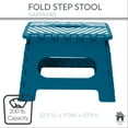 thumbnail image 3 of Simplify Plastic 9" Stripe Top Folding 1 Step Single Step Stool, Sapphire, 3 of 6