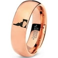 thumbnail image 1 of Tungsten Idaho The Gem State Potato Band Ring 7mm Men Women Comfort Fit 18k Rose Gold Dome Polished, 1 of 4