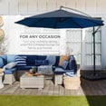 thumbnail image 3 of 10ft Offset Hanging Market Patio Umbrella with Easy Tilt Adjustment, Polyester Shade, 8 Ribs for Backyard, Poolside, Lawn and Garden, 3 of 6