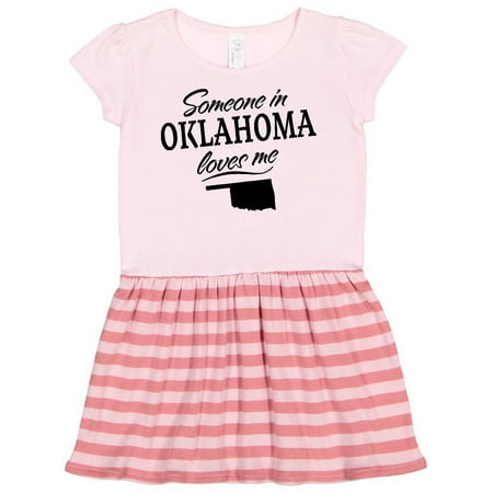 

Inktastic Someone in Oklahoma Loves Me Gift Toddler Girl Dress