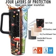 thumbnail image 5 of Mushroom Tumbler with Handle and Straw 40oz Mushroom Tumbler Coffee Travel Mug Mushroom Cup Leak Proof Insulated Tumbler Mushroom Stuff Gifts for Women-（red）, 5 of 6