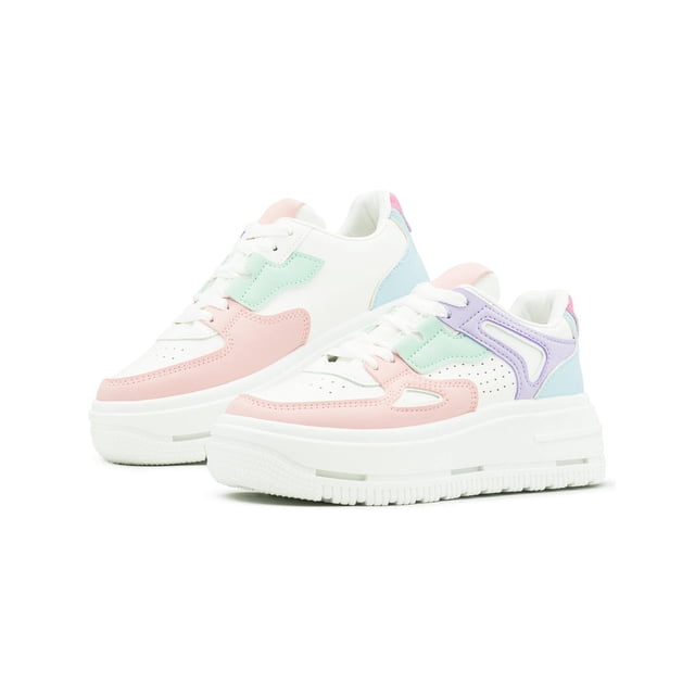 Tenis para Mujer Caterina Moda Casuales Plataforma Urbano Multicolor rosa 23