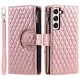 thumbnail image 3 of Crossbody for Samsung Galaxy S22 Wallet Phone Case with Card Slots Zipper Pocket, Soft Elegant PU Leather Flip Stand Lanyard Wrist Strap Purse Cover for Samsung Galaxy S22 Women Girls, Rosegold, 3 of 11