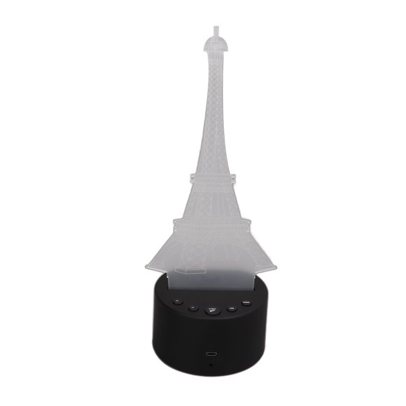 Digital Calendar Clock, 9 Ringtones Eiffel Tower 3D Lamp with Base for Office for Bedroom