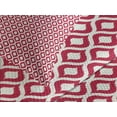 thumbnail image 4 of Ambesonne Ikat Quilted Bedspread Set 3 Pcs, Curved Lines Traditional, Queen Size, Maroon White, 4 of 5