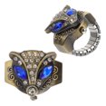 thumbnail image 1 of OULII 2Pack Punk Ring Watch Finger Watches Zinc Alloy Fox Eye Pattern Ring Time Telling Men Women, 1 of 5