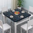 thumbnail image 3 of Math Equations Number Patterns Blue Pattern Square Fitted Tablecloth with Elastic Edge,Square Table Cover,Washable Elastic Table Cover for Home Kitchen Party Decor 34"x34", 3 of 6