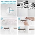 thumbnail image 4 of No Hook Shower Curtain, Boho Black Stripe Shower Curtains for Bathroom with See Through Top Window, Abstract Geometric White Minimalist Waterproof & Washable Bath Curtain Extra Long 72"x96", 4 of 9