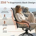 thumbnail image 5 of Arlopu 4pcs Patio Swivel Chairs, All Weather Breathable Textilene, 360° Rocker Dining Chairs for Backyard Garden Deck, 330LBS, Brown, 5 of 11