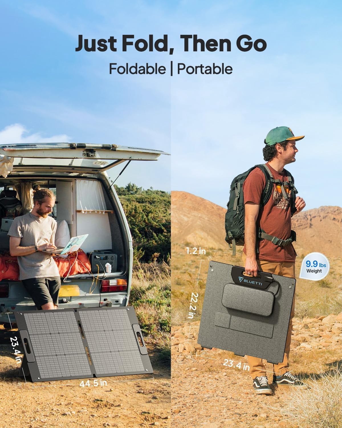 BLUETTI EB3A Solar Generator, 268Wh Portable Power Station with 100W Solar Panel (Ships Separately), 2x600W AC Outlets (1200W Surge), LFP Battery for Camping, Trips, and Power Outages