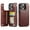 Brown, variant on for iPhone 15 Pro Wallet Case with Card Holder, PU Faux Leather Kickstand Card Slots Case, Double Magnetic Clasp and Durable Shockproof Cover